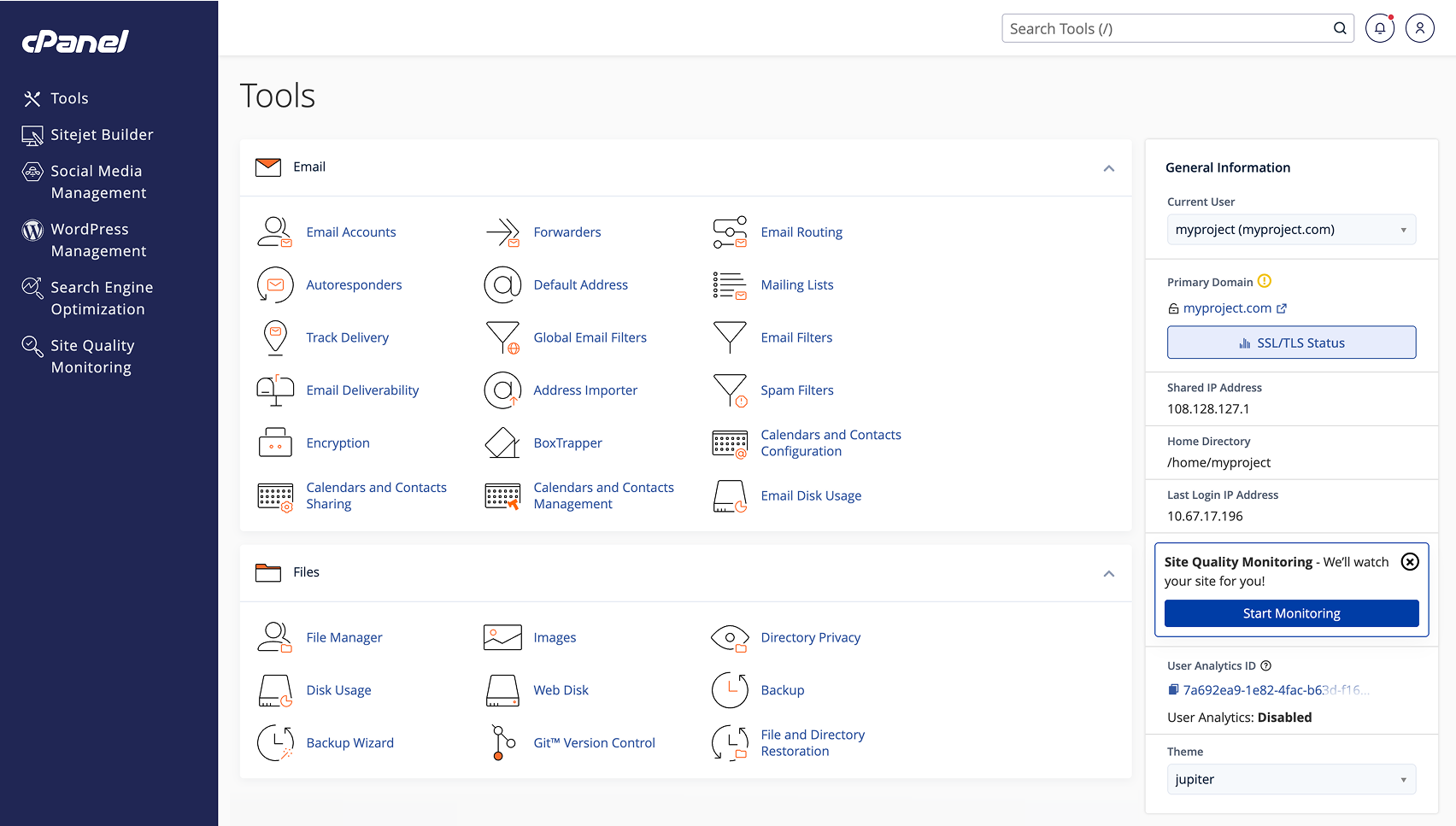 cPanel — классическая панель